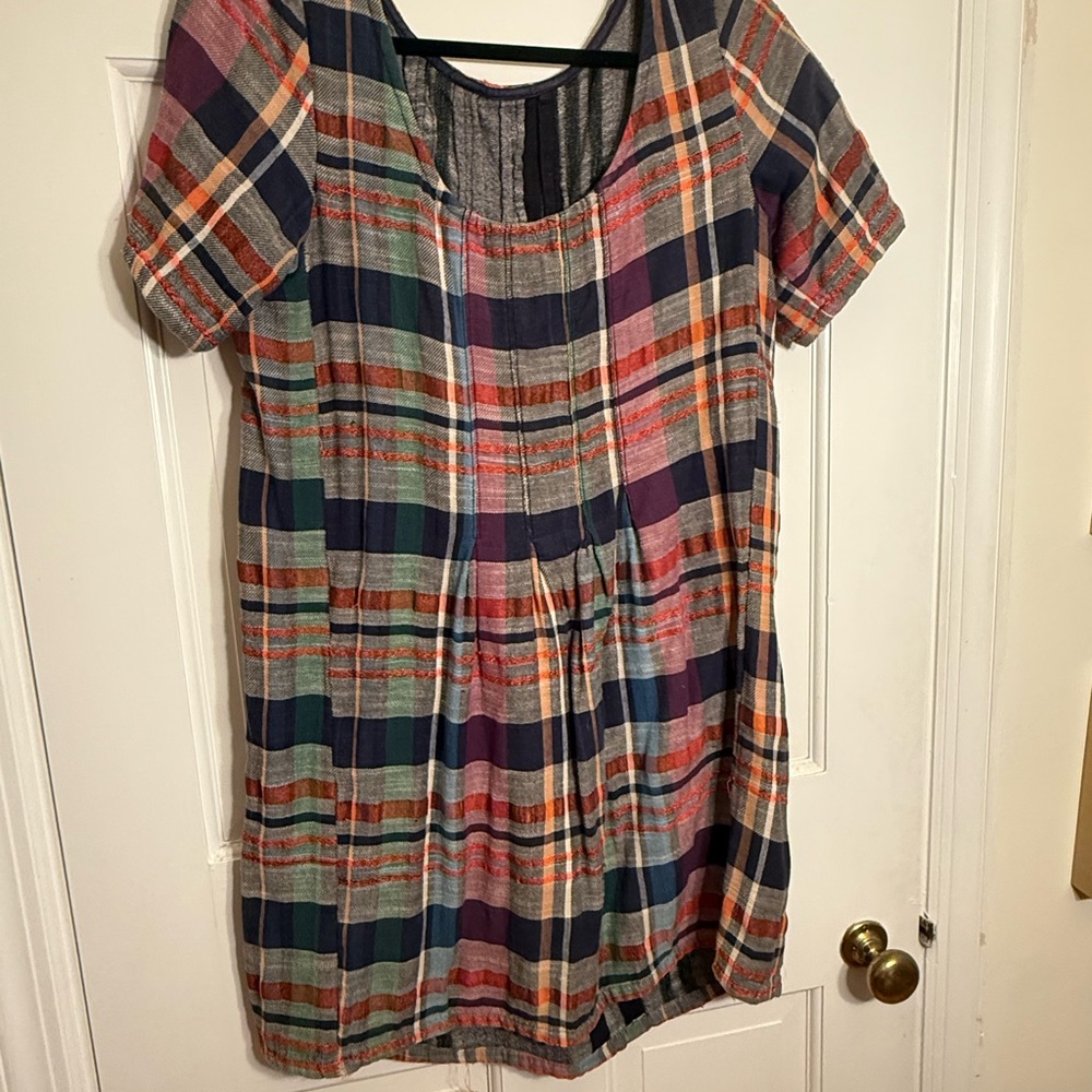 Ace & Jig Red and Blue Pleated Sundress